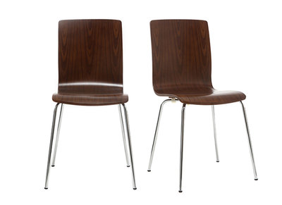 Sedia di design, in noce, lotto di 2, modello: NELLY