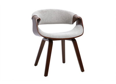 Sedia di design in tessuto effetto velluto testurizzato grigio e legno scuro ARAMIS