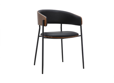 Sedia di design nera e legno scuro noce DANTE