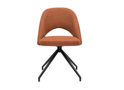 Sedia girevole 360° in tessuto effetto velluto testurizzato color bruciato e metallo nero COSETTE