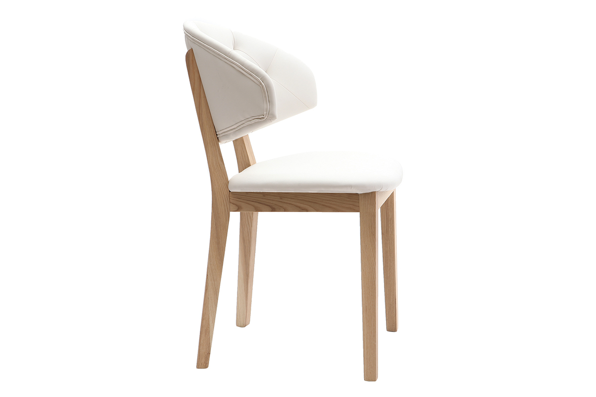 Sedia in simil-pelle, colore: Bianco, modello: SOFFY