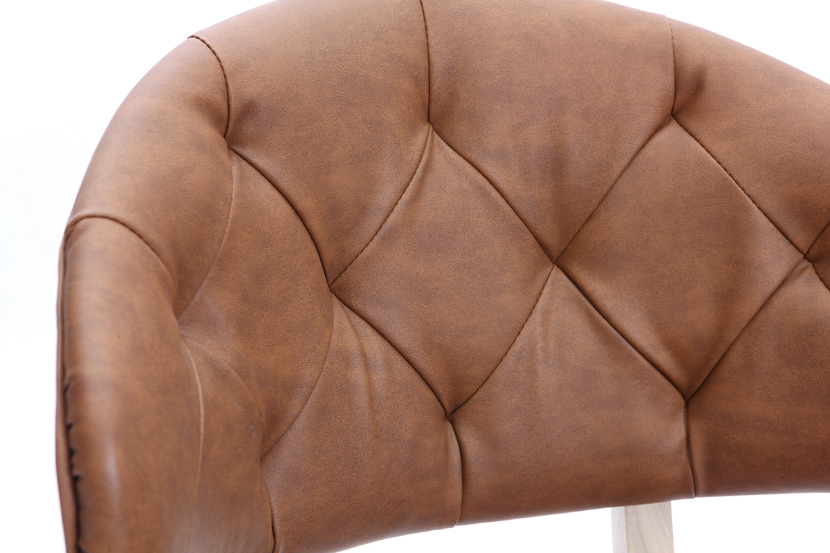 Sedia in simil-pelle, colore: Marrone, modello: SOFFY