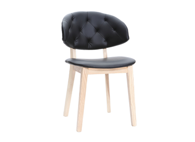 Sedia in simil-pelle, colore: Nero, modello: SOFFY