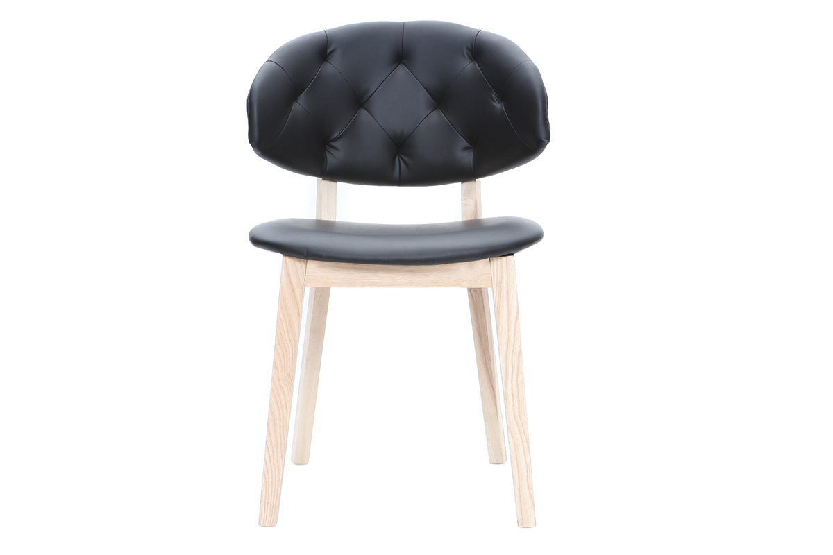 Sedia in simil-pelle Nero SOFFY