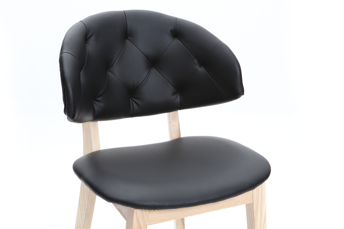 Sedia in simil-pelle Nero SOFFY