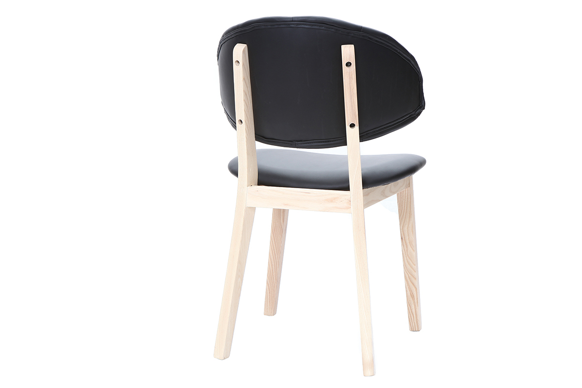 Sedia in simil-pelle Nero SOFFY