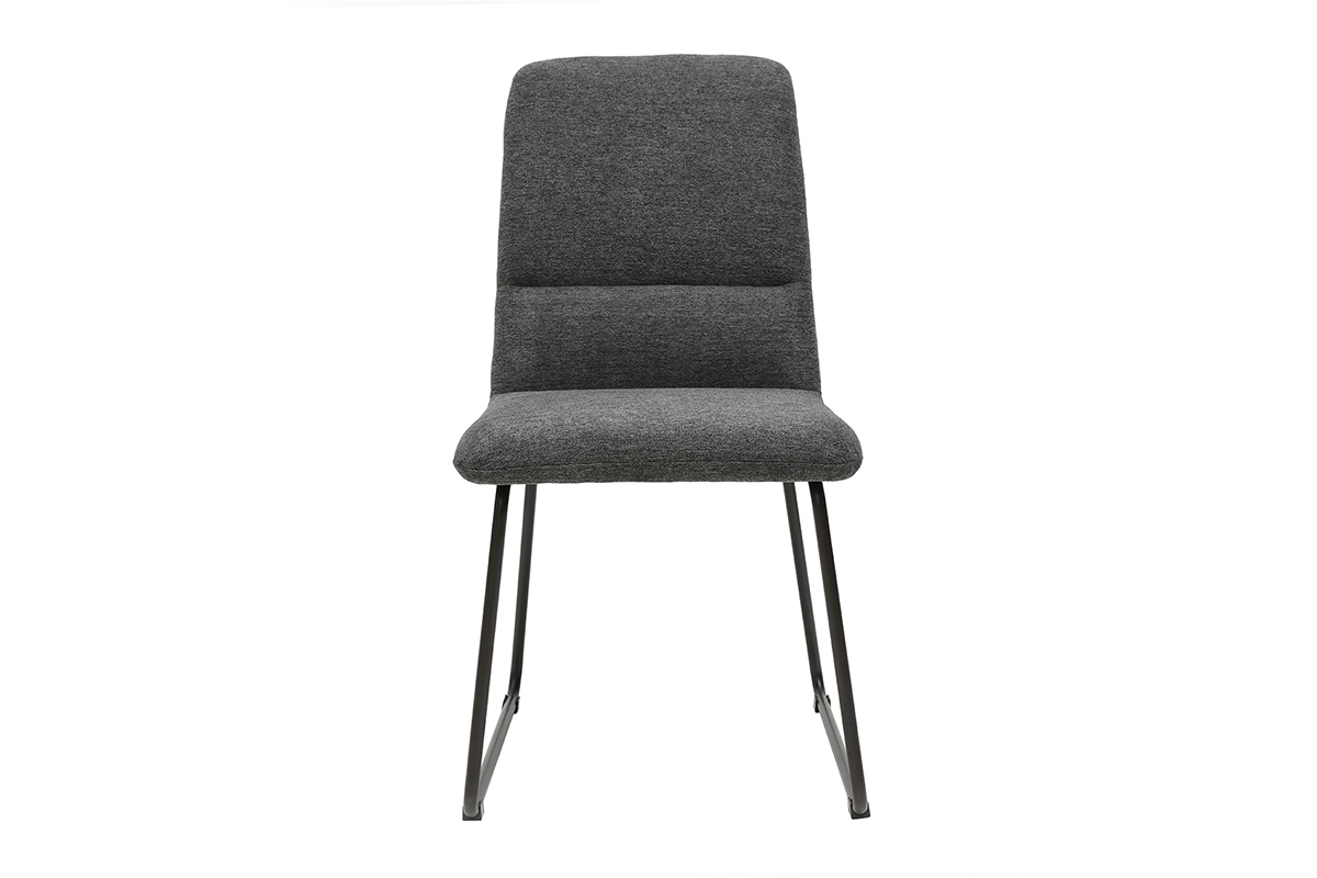 Sedia moderna in tessuto grigio e metallo nero MYST