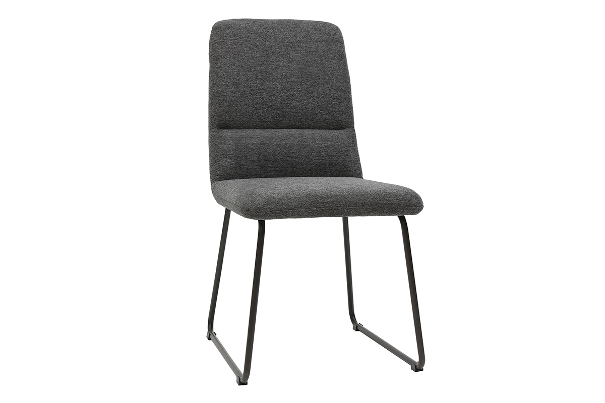 Sedia moderna in tessuto grigio e metallo nero MYST