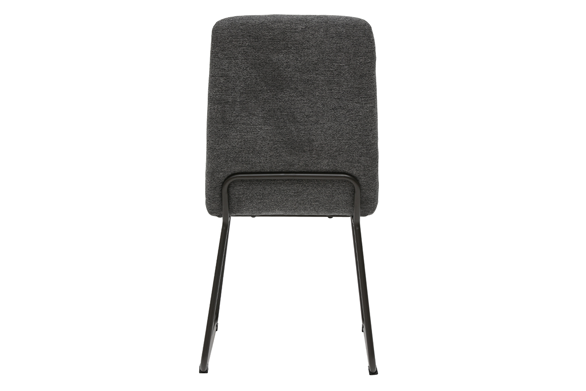 Sedia moderna in tessuto grigio e metallo nero MYST