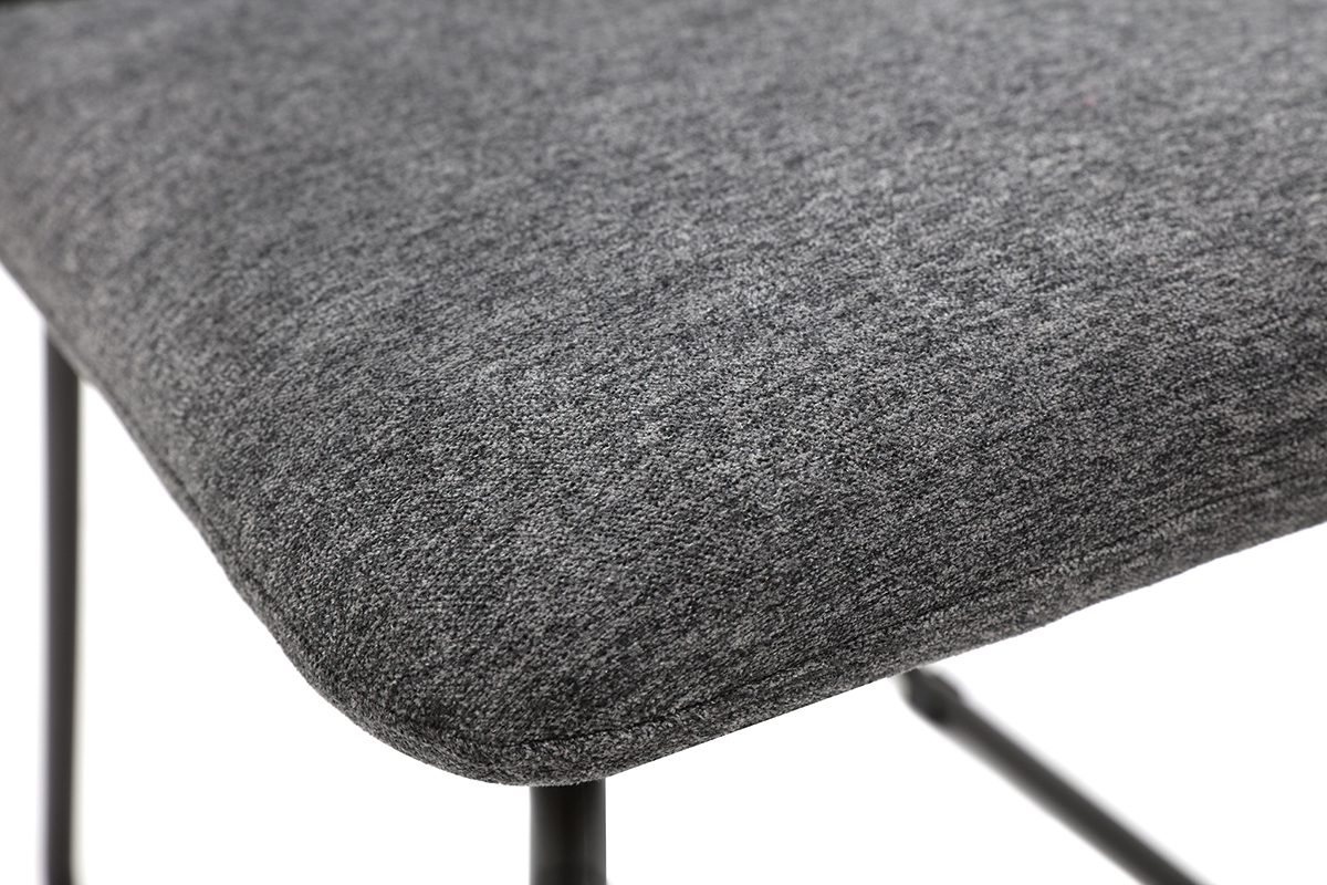 Sedia moderna in tessuto grigio e metallo nero MYST