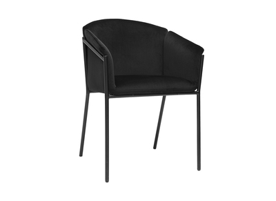 Sedia nera in velluto e metallo BRIANE