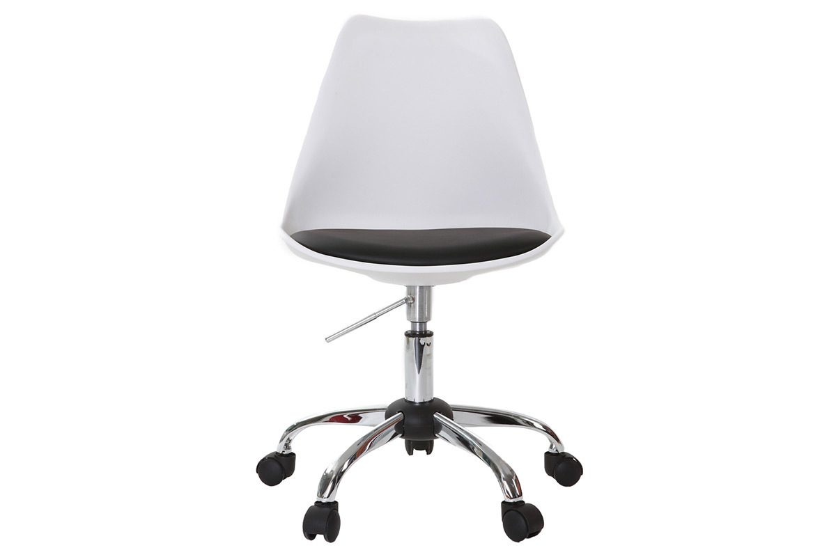 Sedia NEW STEEVY a rotelle regolabile in altezza Bianca