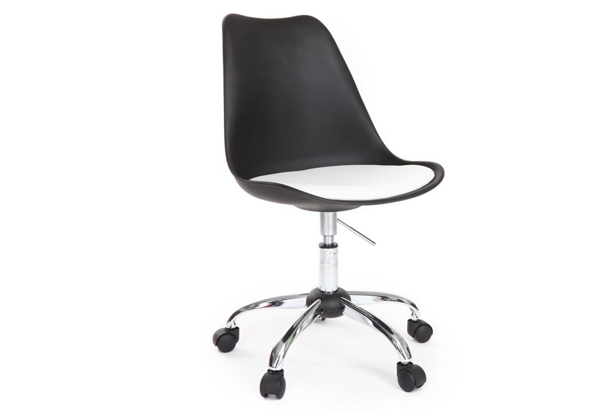Sedia NEW STEVY a rotelle regolabile in altezza Nera