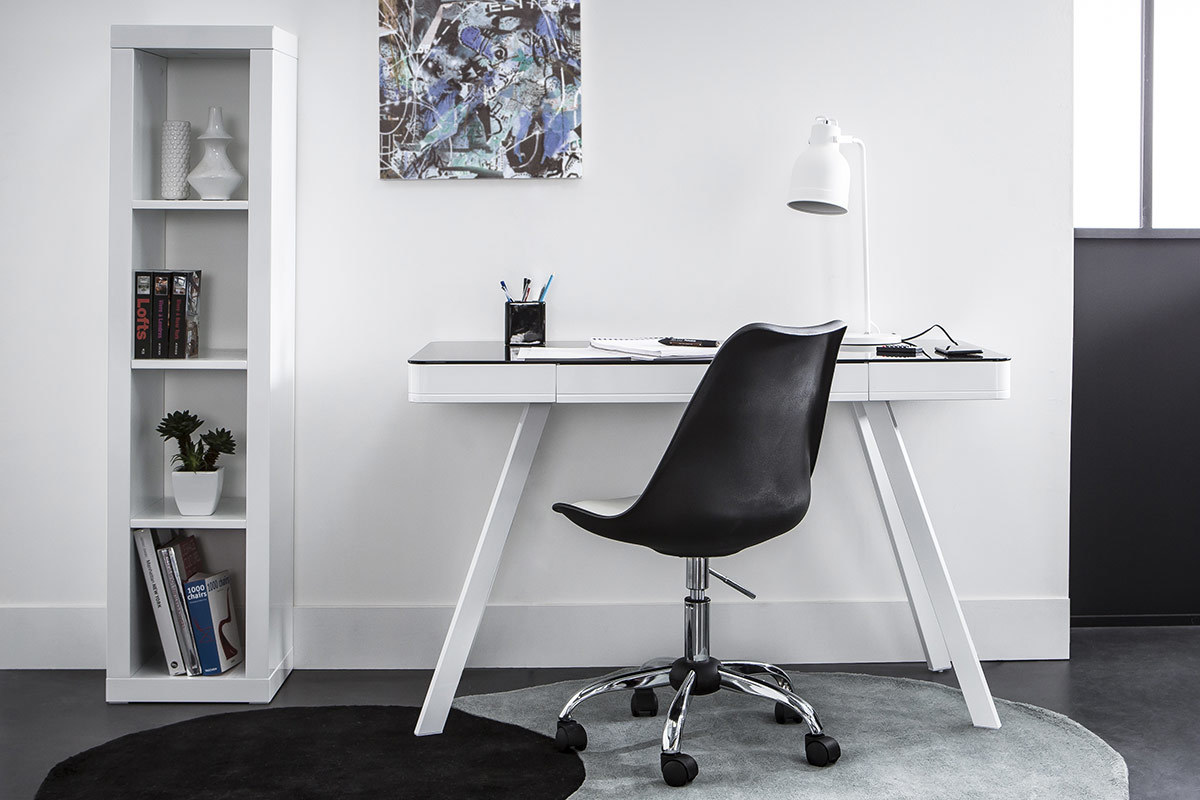 Sedia NEW STEVY a rotelle regolabile in altezza Nera