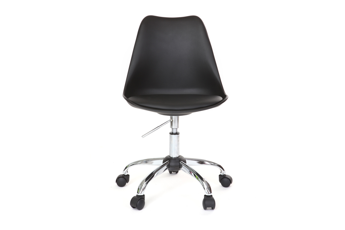 Sedia NEW STEVY a rotelle regolabile in altezza Nera / Nera