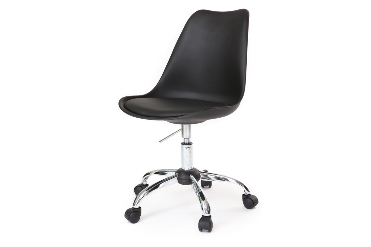 Sedia NEW STEVY a rotelle regolabile in altezza Nera / Nera