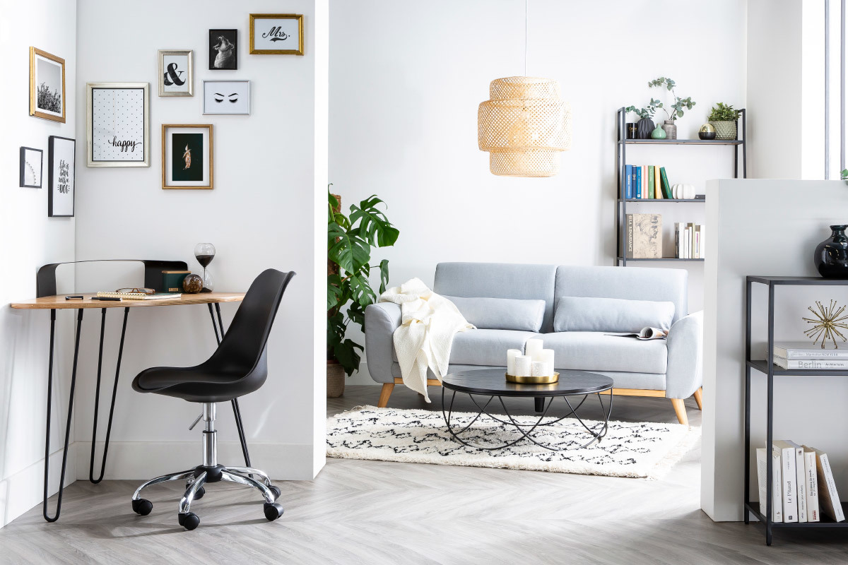 Sedia NEW STEVY a rotelle regolabile in altezza Nera / Nera