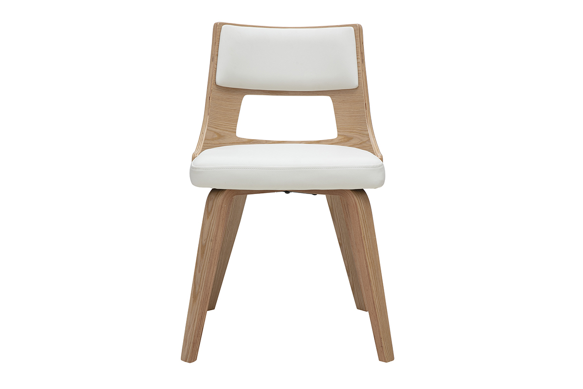 Sedia scandinava bianca e legno chiaro GARBO