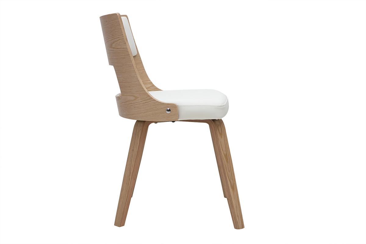 Sedia scandinava bianca e legno chiaro GARBO