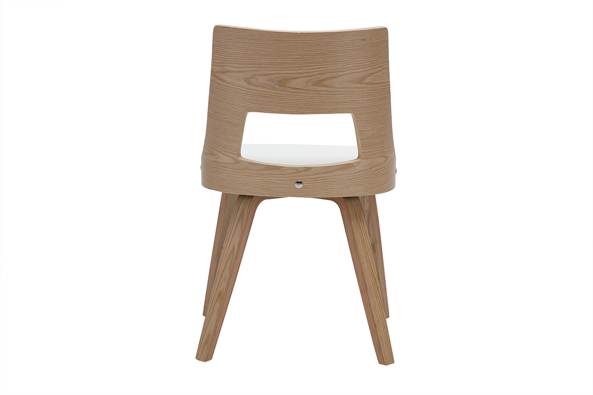 Sedia scandinava bianca e legno chiaro GARBO
