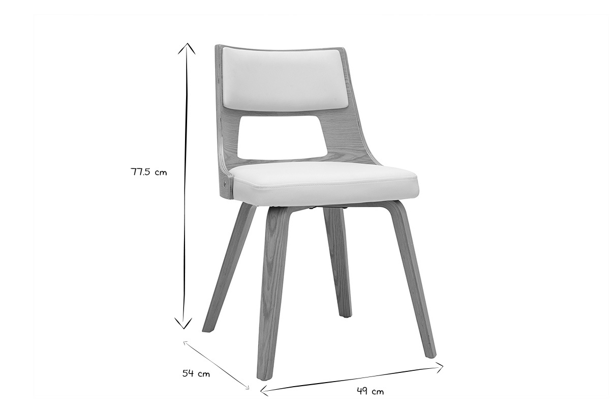 Sedia scandinava bianca e legno chiaro GARBO
