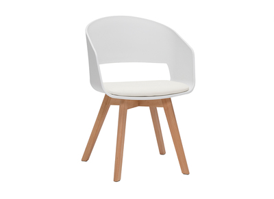 Sedia scandinava bianco e legno chiaro PRISMA