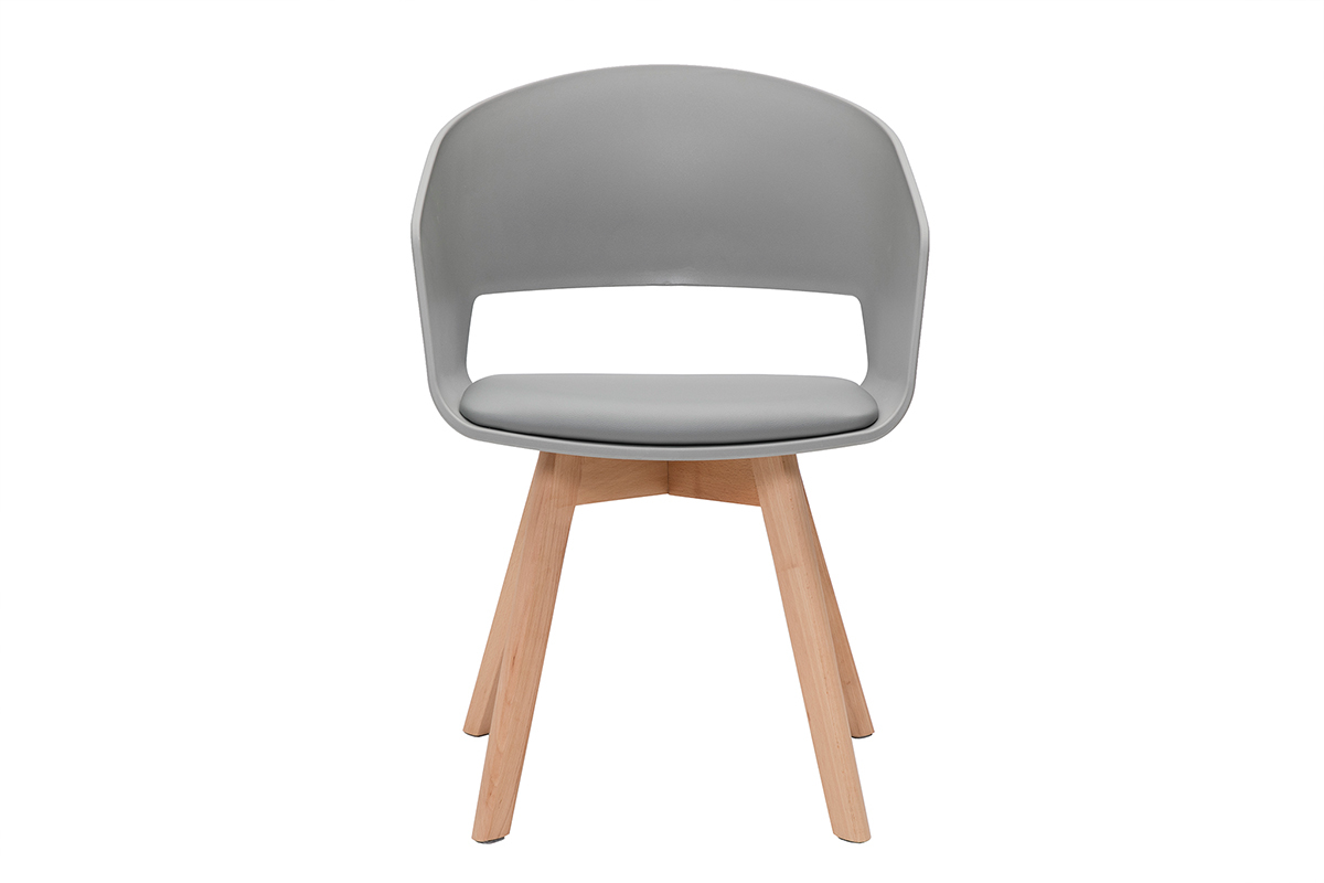 Sedia scandinava grigio e legno chiaro PRISMA