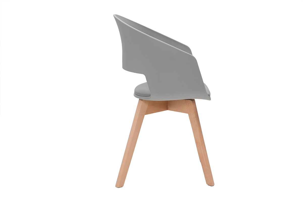 Sedia scandinava grigio e legno chiaro PRISMA