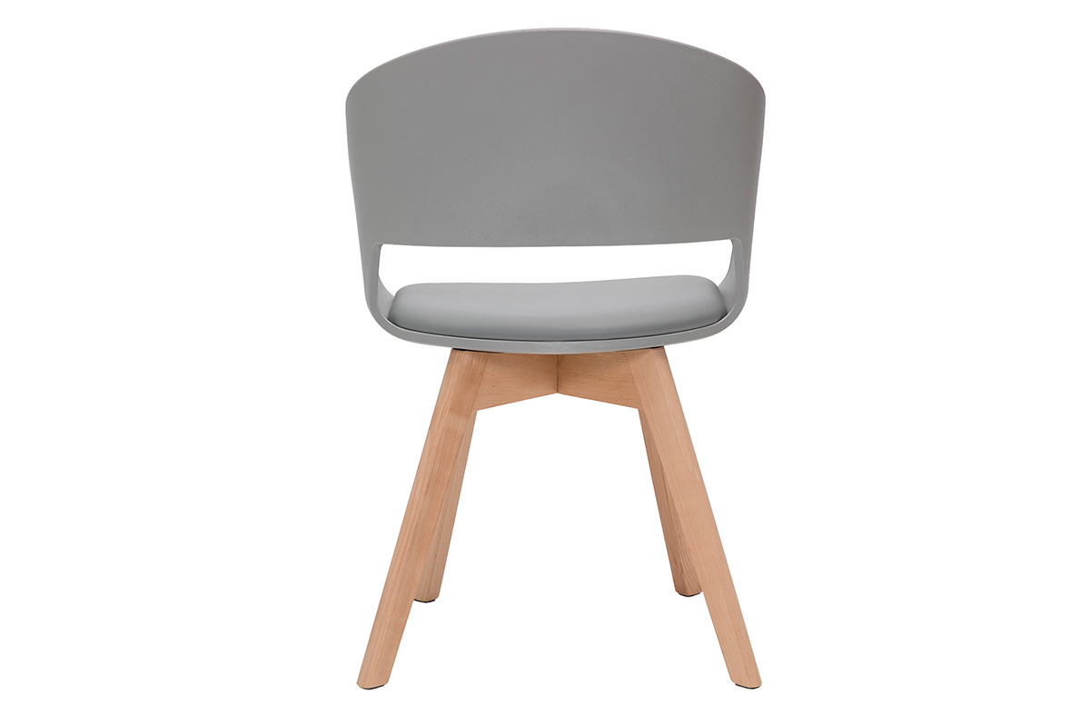 Sedia scandinava grigio e legno chiaro PRISMA