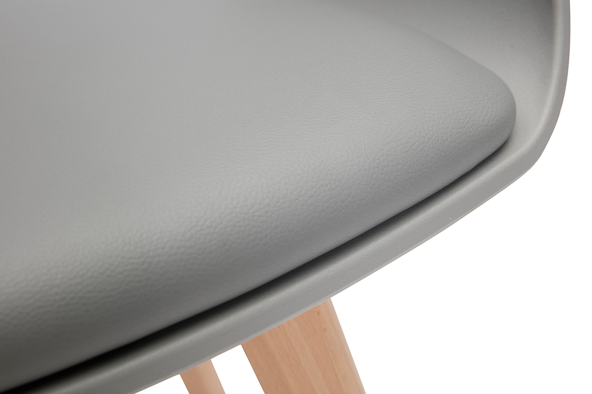 Sedia scandinava grigio e legno chiaro PRISMA