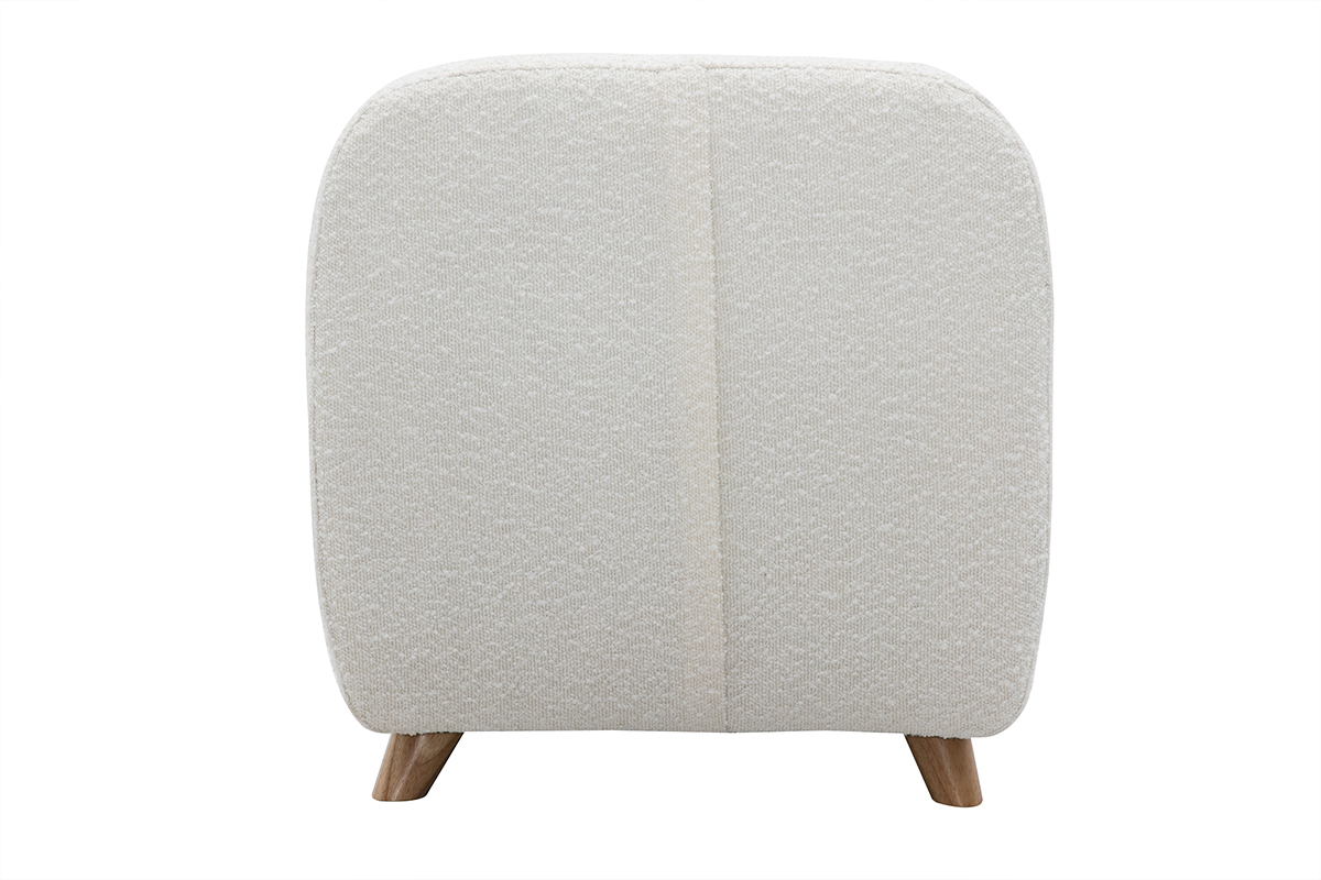 Sedia scandinava in tessuto effetto lana boucl bianco e legno chiaro NORKID