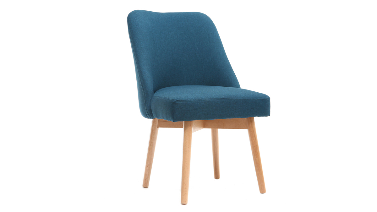 Sedia scandinava tessuto foglia di t piedi in legno chiaro LIV