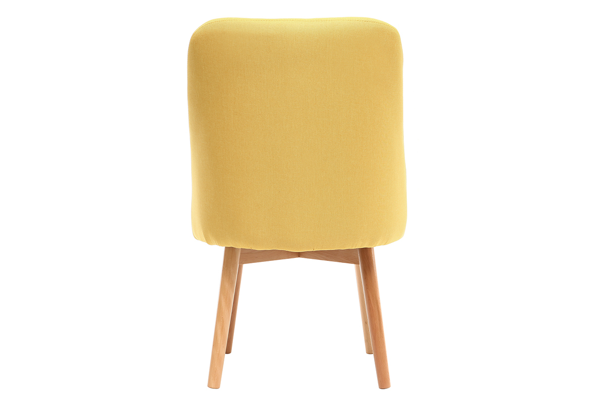 Sedia scandinava tessuto giallo piedi in legno chiaro LIV