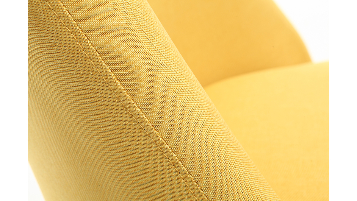 Sedia scandinava tessuto giallo piedi in legno chiaro LIV