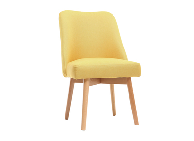 Sedia scandinava tessuto giallo piedi in legno chiaro LIV - Sedia scandinava tessuto giallo piedi in legno chiaro LIV
