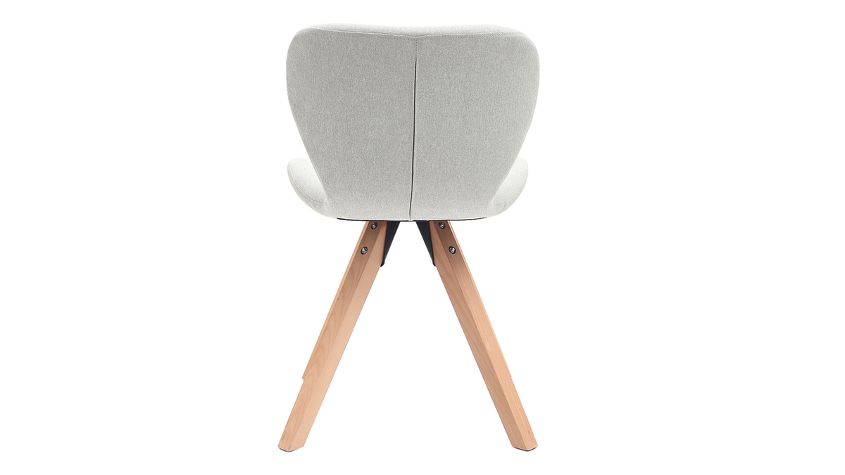 Sedia scandinava tessuto grigio gambe legno chiaro ANYA