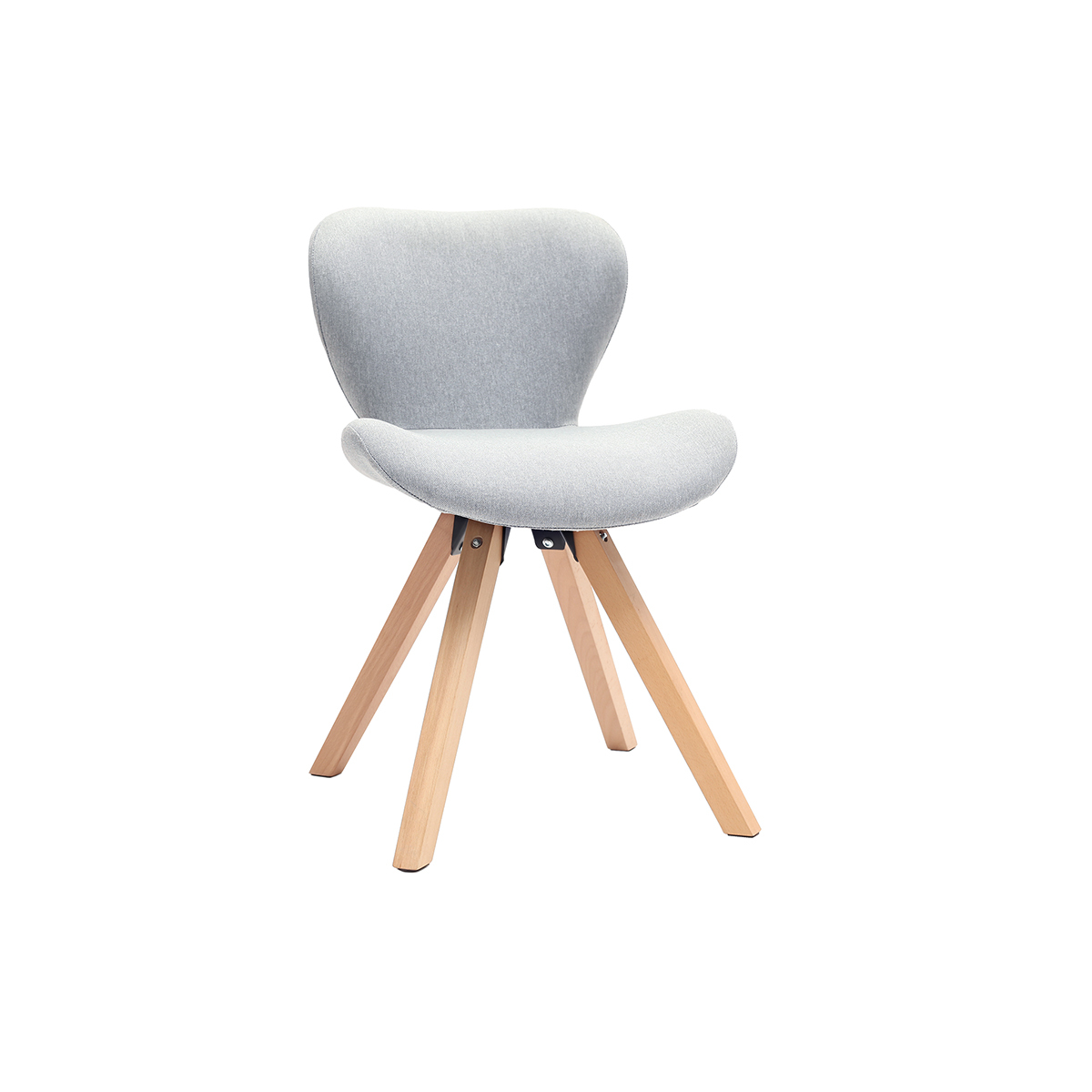 Sedia scandinava tessuto grigio gambe legno chiaro ANYA