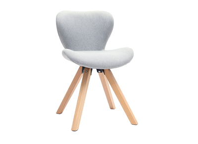 Sedia scandinava tessuto grigio gambe legno chiaro ANYA