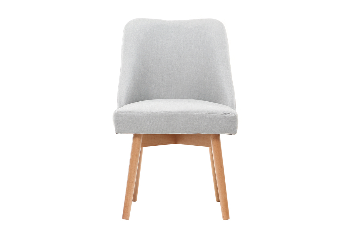 Sedia scandinava tessuto grigio piedi in legno chiaro LIV