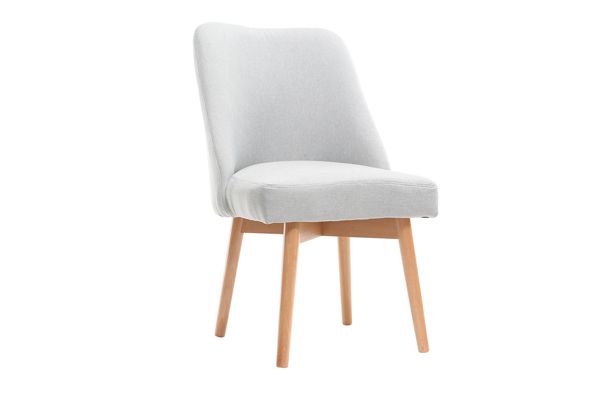 Sedia scandinava tessuto grigio piedi in legno chiaro LIV