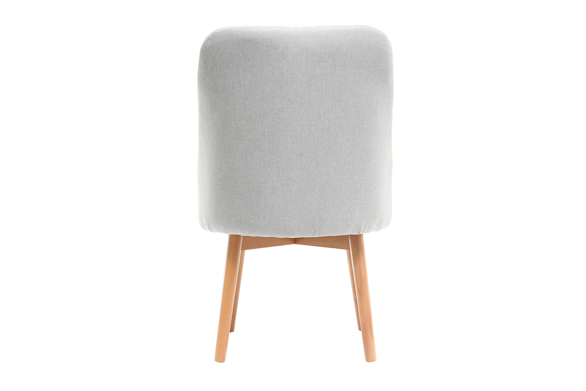 Sedia scandinava tessuto grigio piedi in legno chiaro LIV