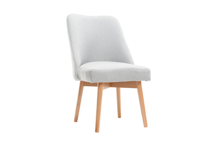 Sedia scandinava tessuto grigio piedi in legno chiaro LIV