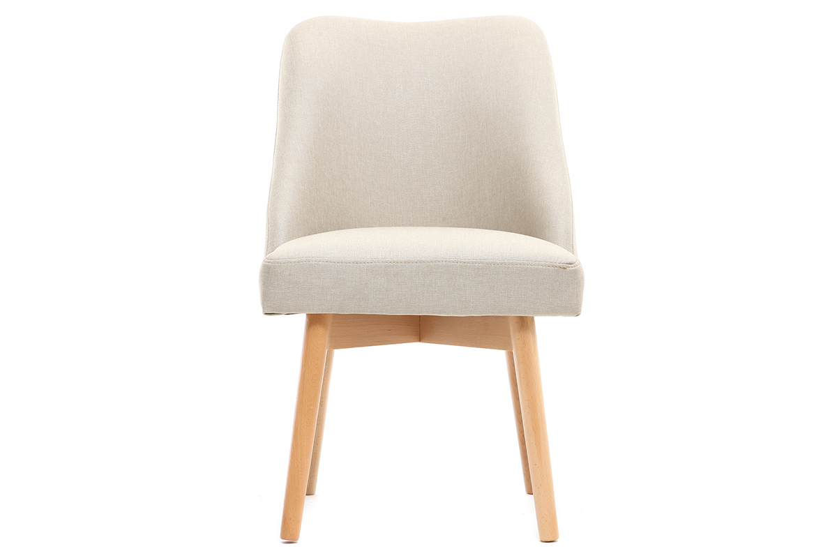 Sedia scandinava tessuto naturale piedi in legno chiaro LIV