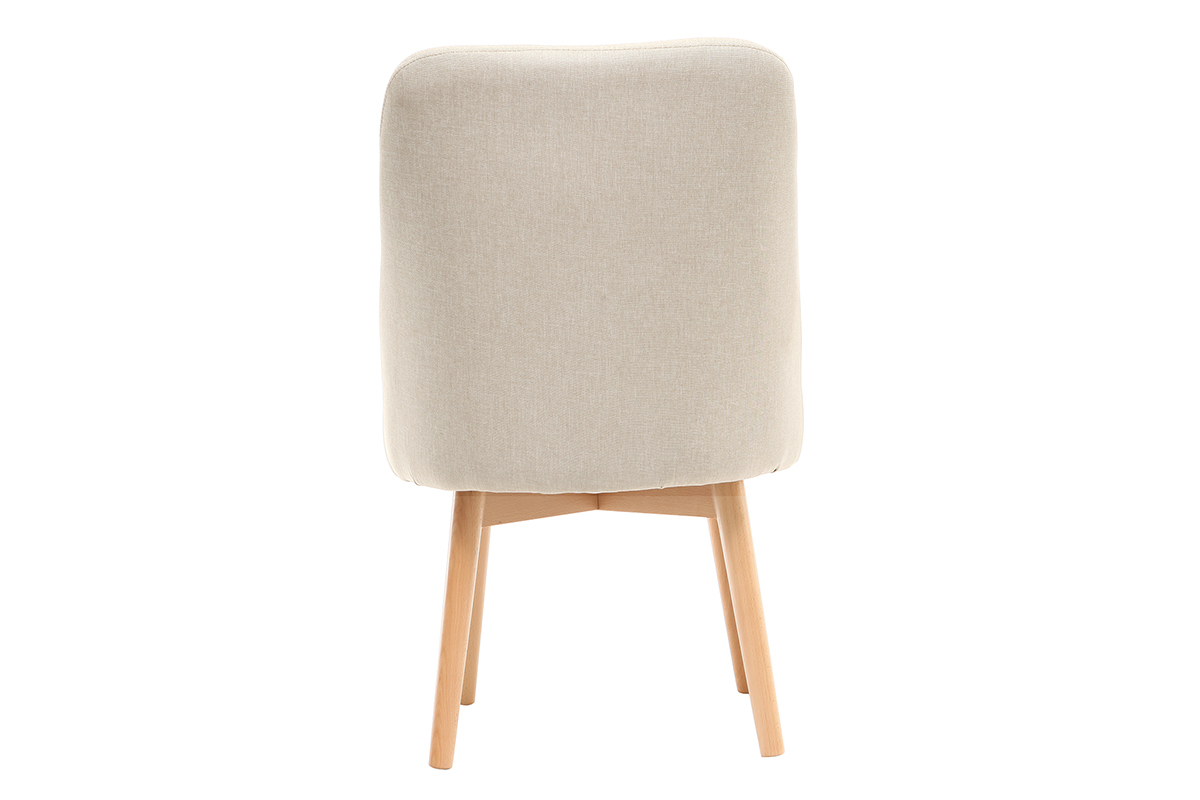 Sedia scandinava tessuto naturale piedi in legno chiaro LIV