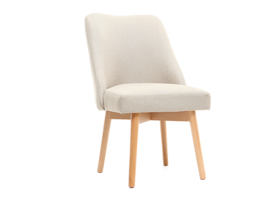 Sedia scandinava tessuto naturale piedi in legno chiaro LIV
