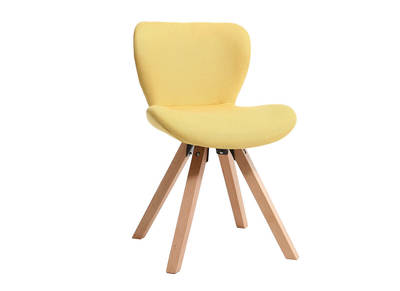 Sedia scandinava tessuto rosa gambe legno chiaro ANYA