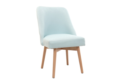 Sedia scandinava tessuto verde acqua piedi in legno chiaro LIV