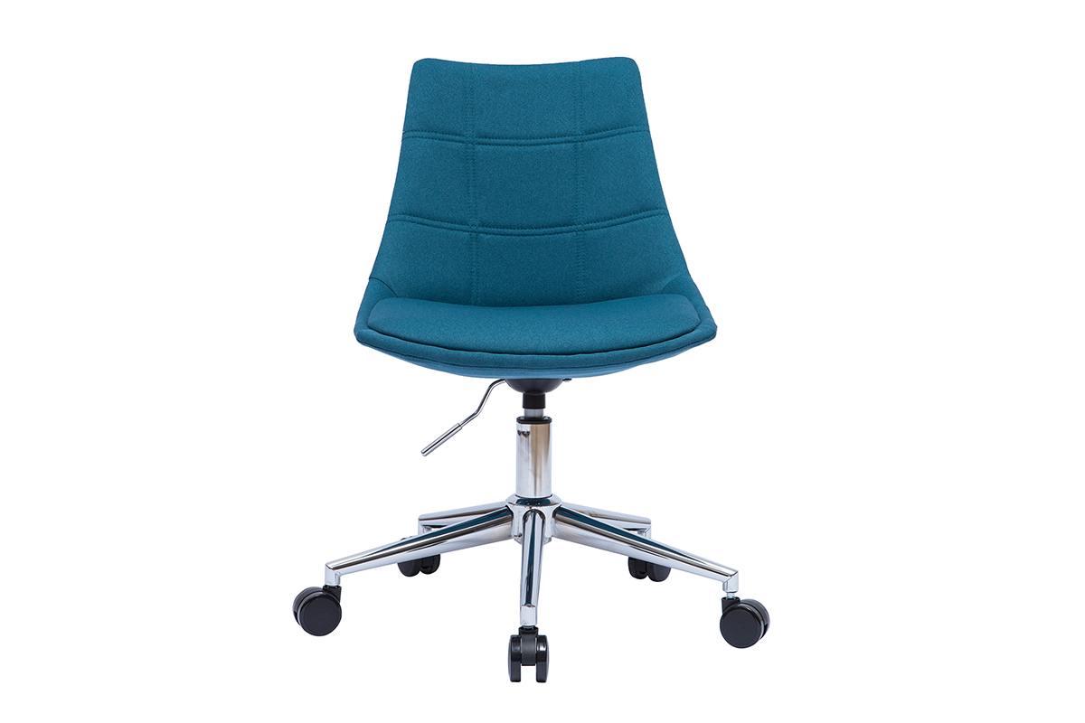 Sedia ufficio design tessuto blu anatra MATILDE