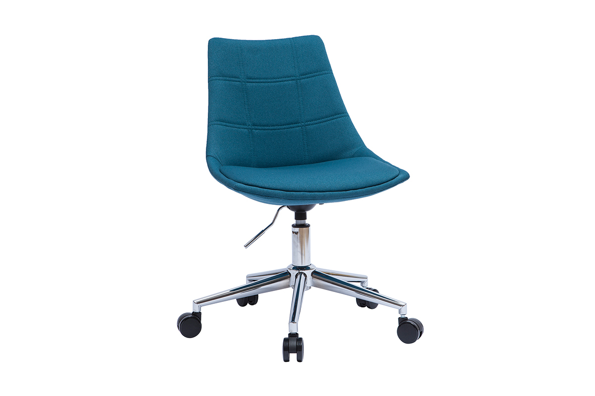Sedia ufficio design tessuto blu anatra MATILDE