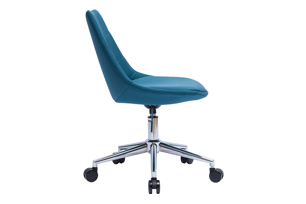 Sedia ufficio design tessuto blu anatra MATILDE